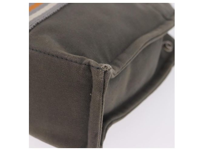Hermès Borsa HERMES Fourre Tout PM Canvas Gray Silver Auth gh2302 Marrone Argento - vista 16