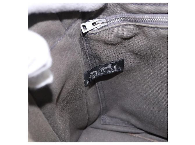 Hermès Borsa HERMES Fourre Tout PM Canvas Gray Silver Auth gh2302 Marrone Argento - vista 17