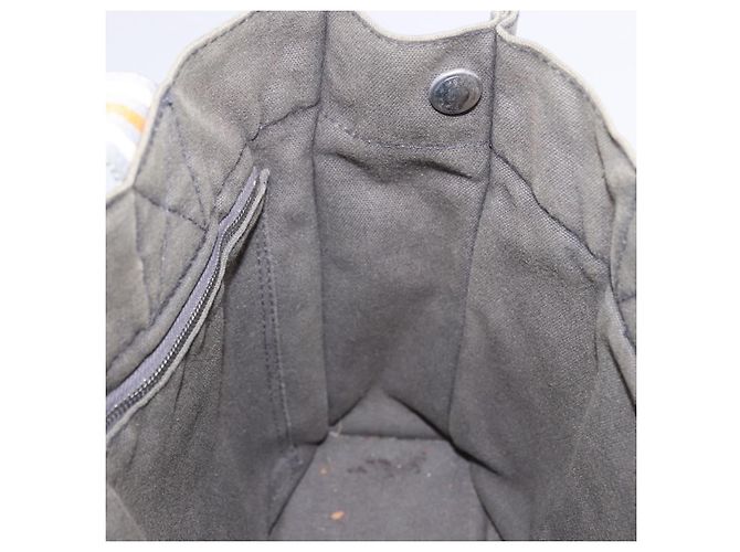 Hermès Borsa HERMES Fourre Tout PM Canvas Gray Silver Auth gh2302 Marrone Argento - vista 18