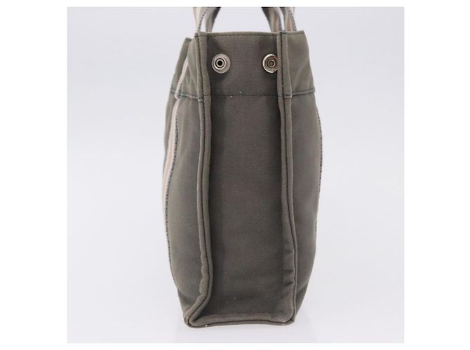 Hermès Borsa HERMES Fourre Tout PM Canvas Gray Silver Auth gh2302 Marrone Argento - vista 4