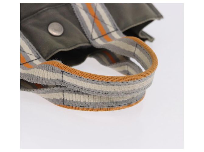 Hermès Borsa HERMES Fourre Tout PM Canvas Gray Silver Auth gh2302 Marrone Argento - vista 7