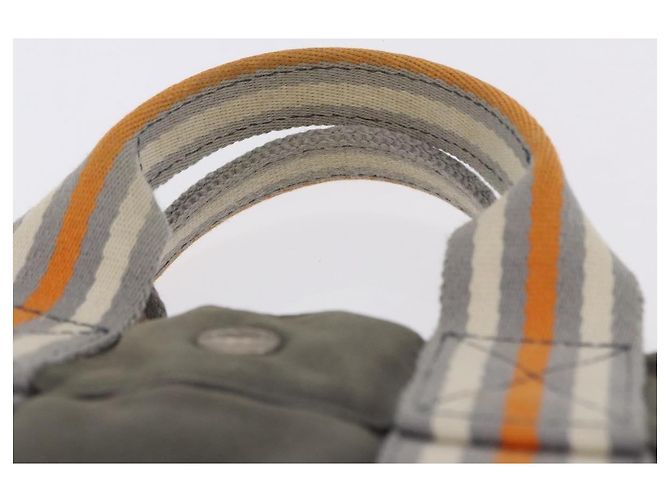 Hermès Borsa HERMES Fourre Tout PM Canvas Gray Silver Auth gh2302 Marrone Argento - vista 8