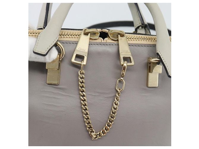 Chloé Borsa a mano Chloe in pelle 2way Grigio Oro Auth bs36618A Marrone D'oro - vista 18