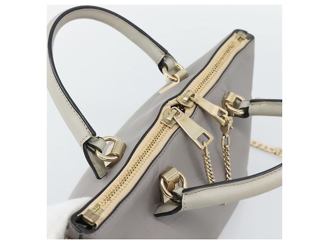Chloé Borsa a mano Chloe in pelle 2way Grigio Oro Auth bs36618A Marrone D'oro - vista 6