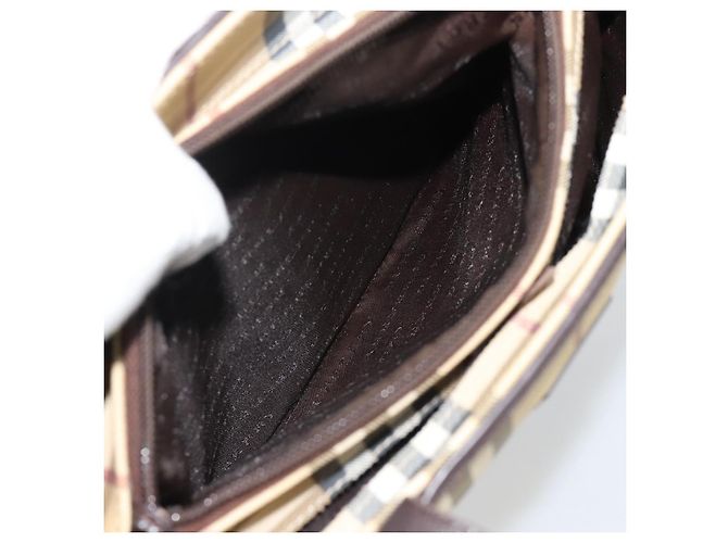 Borsa a mano BURBERRY Nova Check PVC Leather Beige Auth BA14734A - vista 11