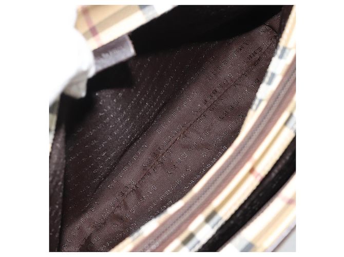 Borsa a mano BURBERRY Nova Check PVC Leather Beige Auth BA14734A - vista 12