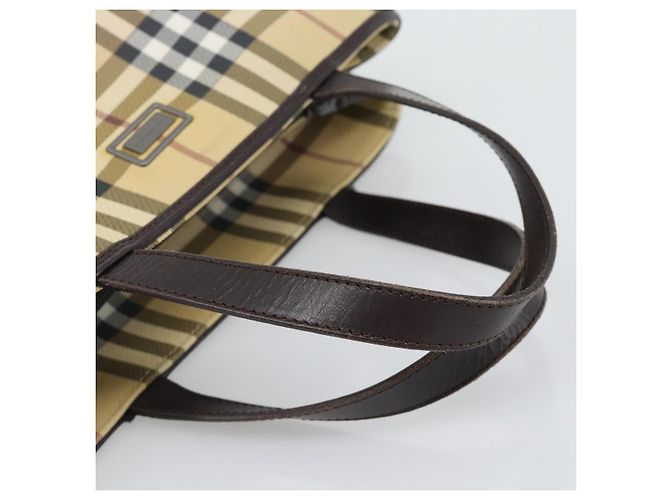 Borsa a mano BURBERRY Nova Check PVC Leather Beige Auth BA14734A - vista 6
