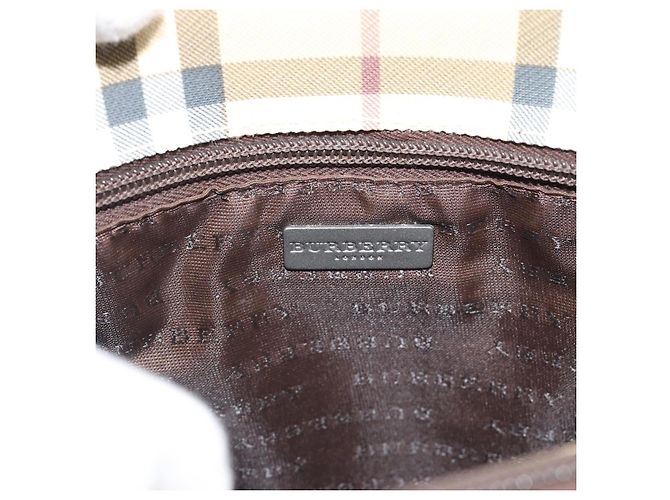 Borsa a mano BURBERRY Nova Check PVC Leather Beige Auth BA14734A - vista 8