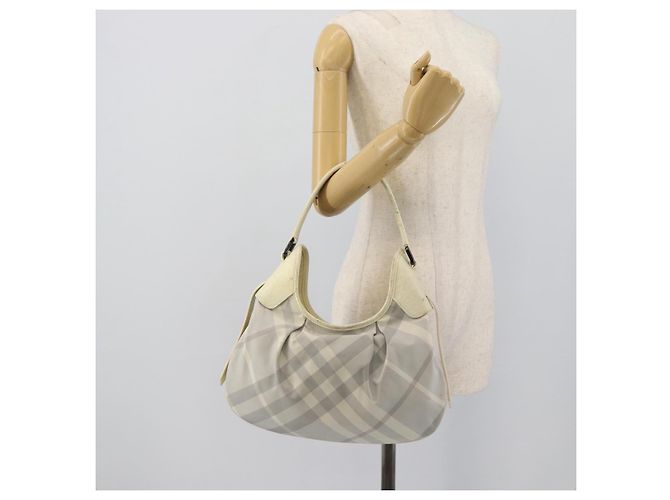 BURBERRY Nova Check Handtasche PVC Hellblau Silber Auth bs36591 - Ansicht 24