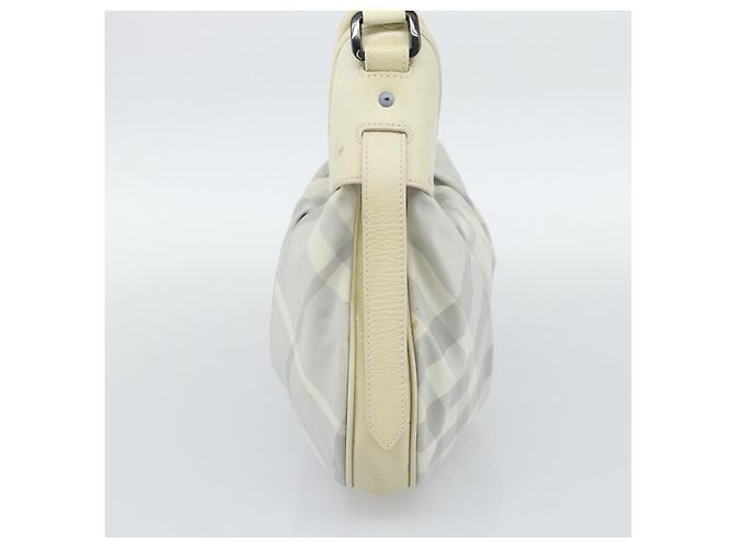 BURBERRY Nova Check Handtasche PVC Hellblau Silber Auth bs36591 - Ansicht 4