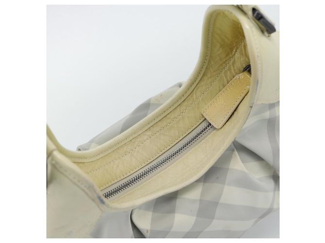 BURBERRY Nova Check Handtasche PVC Hellblau Silber Auth bs36591 - Ansicht 6