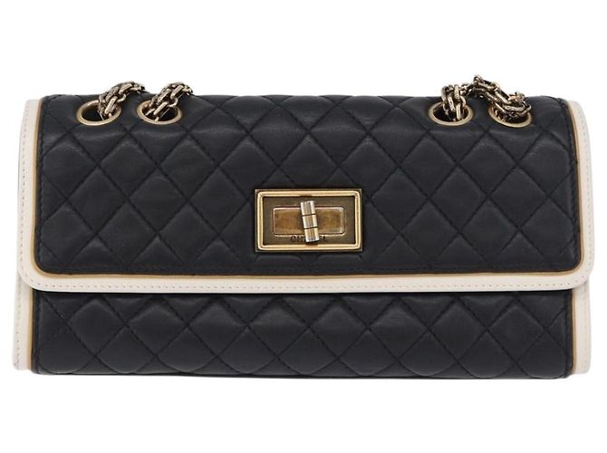 Borsa a tracolla CHANEL Chain Matelasse 2.55 Lamb Skin Black Gold CC Auth 194876V Nero D'oro - vista 13