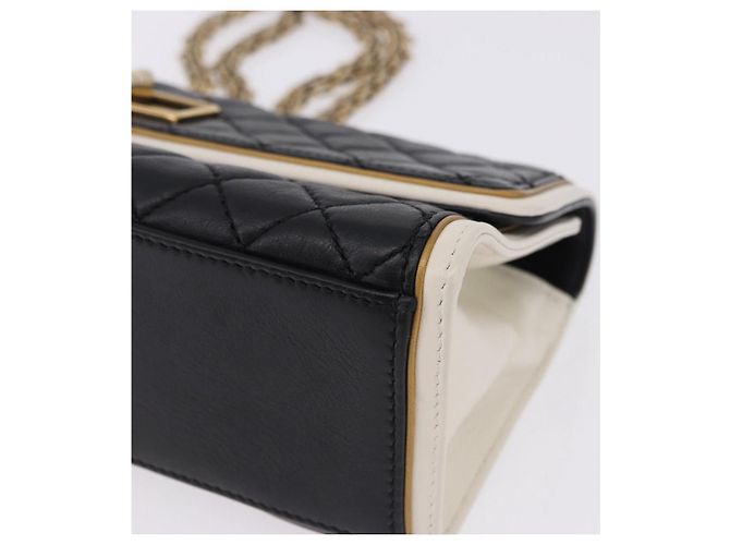 Borsa a tracolla CHANEL Chain Matelasse 2.55 Lamb Skin Black Gold CC Auth 194876V Nero D'oro - vista 14