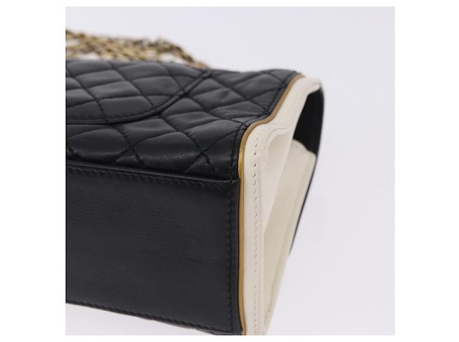 Borsa a tracolla CHANEL Chain Matelasse 2.55 Lamb Skin Black Gold CC Auth 194876V Nero D'oro - vista 16