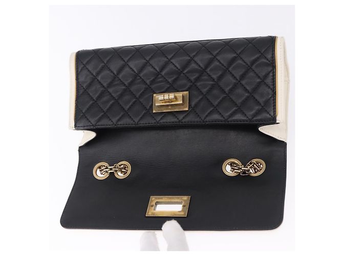 Borsa a tracolla CHANEL Chain Matelasse 2.55 Lamb Skin Black Gold CC Auth 194876V Nero D'oro - vista 18