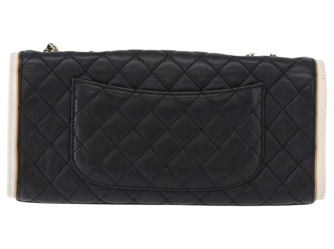 Borsa a tracolla CHANEL Chain Matelasse 2.55 Lamb Skin Black Gold CC Auth 194876V Nero D'oro - vista 2