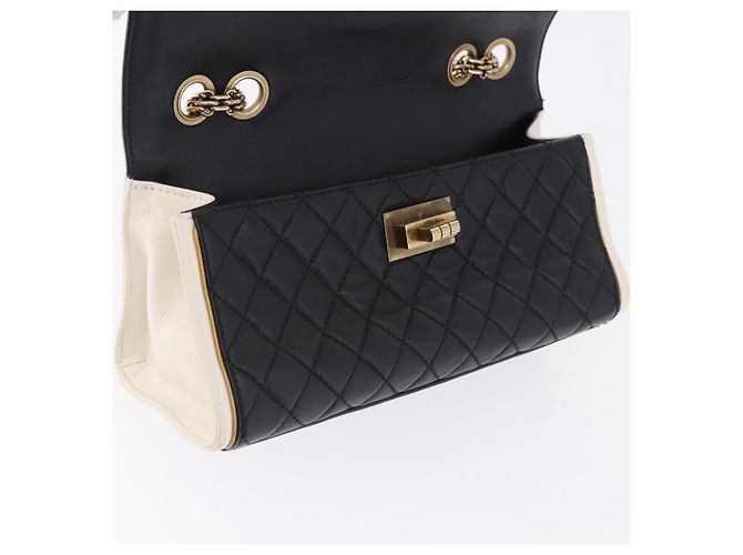 Borsa a tracolla CHANEL Chain Matelasse 2.55 Lamb Skin Black Gold CC Auth 194876V Nero D'oro - vista 20