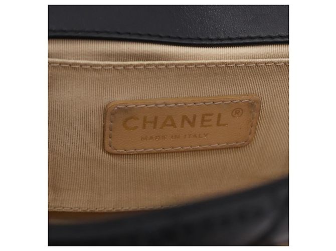 Borsa a tracolla CHANEL Chain Matelasse 2.55 Lamb Skin Black Gold CC Auth 194876V Nero D'oro - vista 21