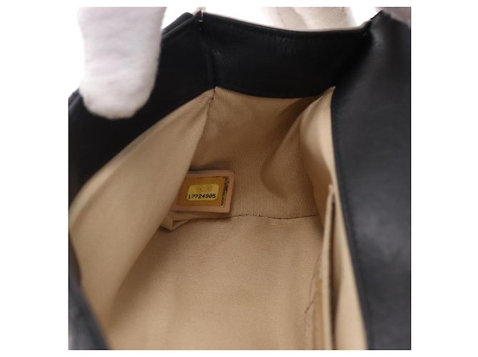 Borsa a tracolla CHANEL Chain Matelasse 2.55 Lamb Skin Black Gold CC Auth 194876V Nero D'oro - vista 23