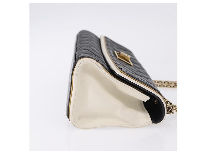 Borsa a tracolla CHANEL Chain Matelasse 2.55 Lamb Skin Black Gold CC Auth 194876V Nero D'oro - vista 3