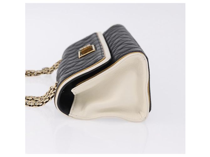 Borsa a tracolla CHANEL Chain Matelasse 2.55 Lamb Skin Black Gold CC Auth 194876V Nero D'oro - vista 4