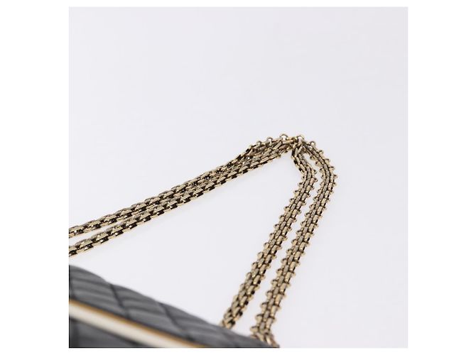 Borsa a tracolla CHANEL Chain Matelasse 2.55 Lamb Skin Black Gold CC Auth 194876V Nero D'oro - vista 8