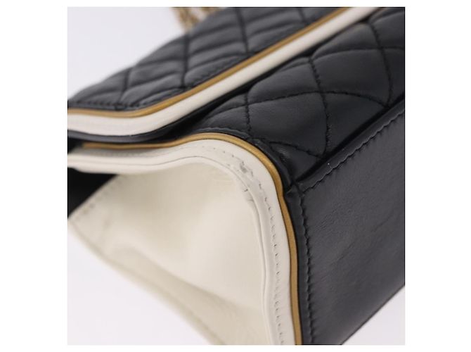 Borsa a tracolla CHANEL Chain Matelasse 2.55 Lamb Skin Black Gold CC Auth 194876V Nero D'oro - vista 9
