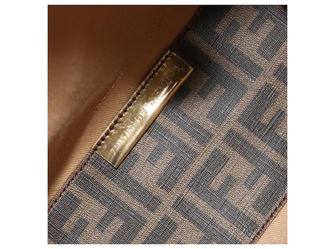FENDI Zucca Tote Bag PVC Leder Brown Gold Tone 8BH189 Auth BA14632 - Ansicht 12