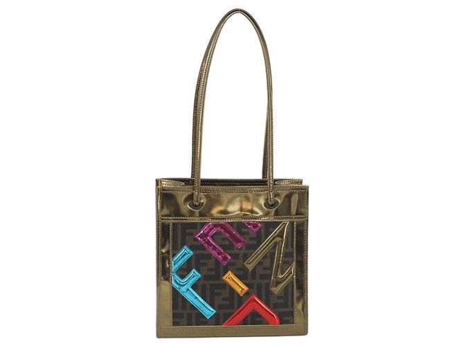 FENDI Zucca Tote Bag PVC Leder Brown Gold Tone 8BH189 Auth BA14632 - Ansicht 13