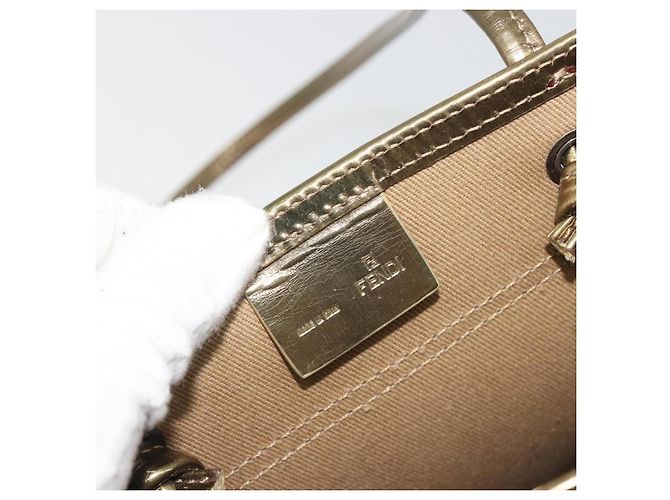 FENDI Zucca Tote Bag PVC Leder Brown Gold Tone 8BH189 Auth BA14632 - Ansicht 17