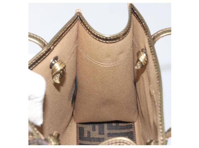 FENDI Zucca Tote Bag PVC Leder Brown Gold Tone 8BH189 Auth BA14632 - Ansicht 18
