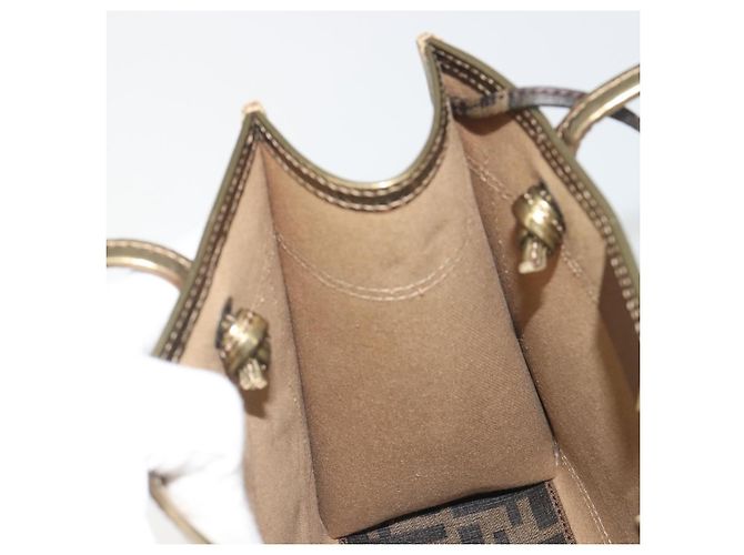 FENDI Zucca Tote Bag PVC Leder Brown Gold Tone 8BH189 Auth BA14632 - Ansicht 19
