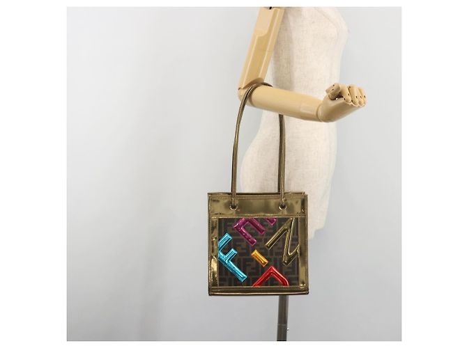 FENDI Zucca Tote Bag PVC Leder Brown Gold Tone 8BH189 Auth BA14632 - Ansicht 23