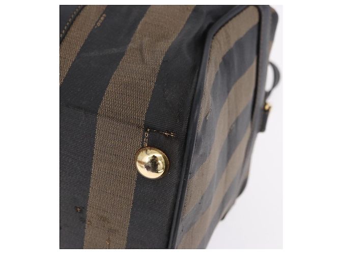Pequin FENDI Boston Bag aus Pecan Canvas 2way Schwarz Goldfarben Authentisch ep15183 - Ansicht 16