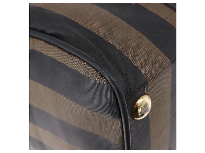 Pequin FENDI Boston Bag aus Pecan Canvas 2way Schwarz Goldfarben Authentisch ep15183 - Ansicht 17
