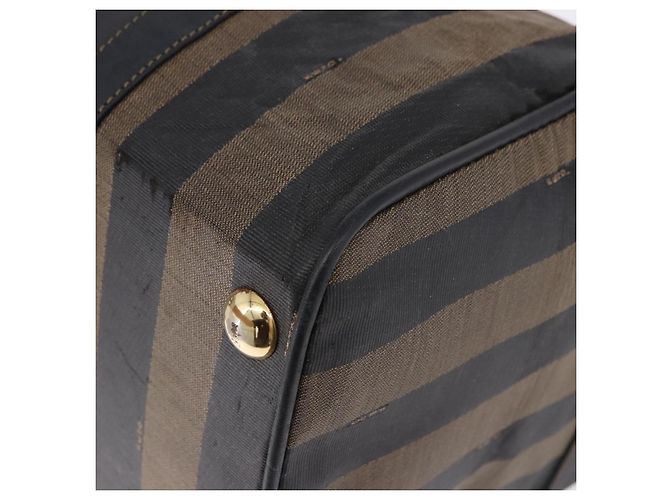 Pequin FENDI Boston Bag aus Pecan Canvas 2way Schwarz Goldfarben Authentisch ep15183 - Ansicht 18