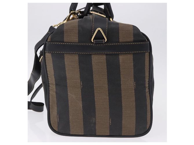 Pequin FENDI Boston Bag aus Pecan Canvas 2way Schwarz Goldfarben Authentisch ep15183 - Ansicht 3