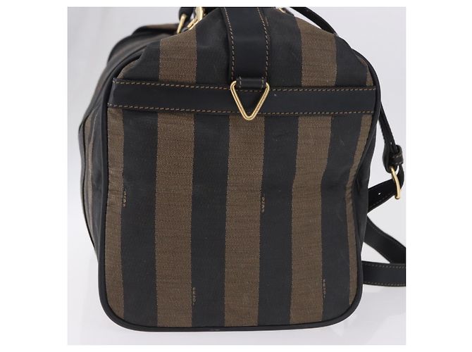 Pequin FENDI Boston Bag aus Pecan Canvas 2way Schwarz Goldfarben Authentisch ep15183 - Ansicht 4