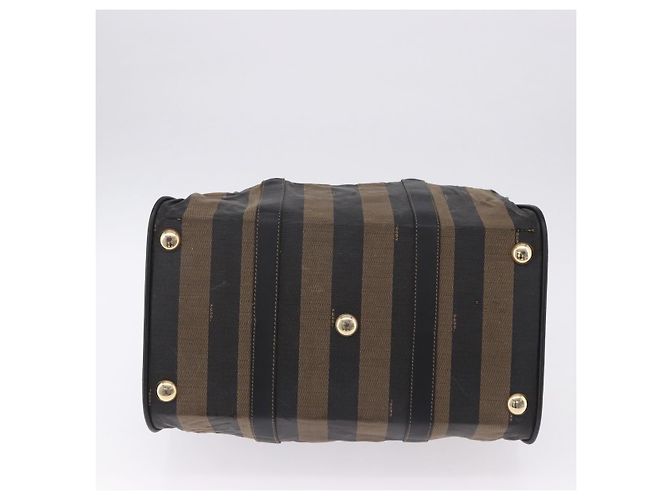 Pequin FENDI Boston Bag aus Pecan Canvas 2way Schwarz Goldfarben Authentisch ep15183 - Ansicht 5