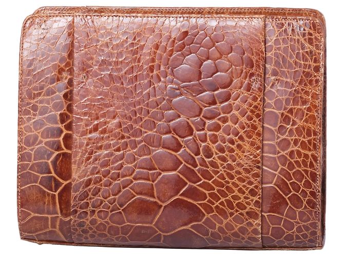 Autre Marque Borsa strutturata in pelle goffrata Collection Privèe Cognac Marrone - vista 3