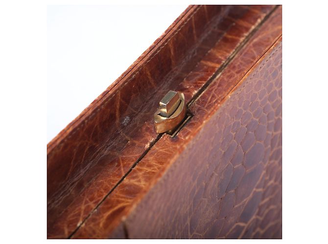 Autre Marque Borsa strutturata in pelle goffrata Collection Privèe Cognac Marrone - vista 6