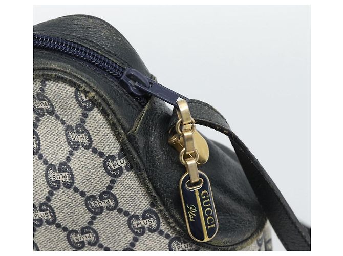 Borsa a tracolla GUCCI GG Supreme PVC Navy Gold Auth 193574 D'oro Blu navy - vista 10