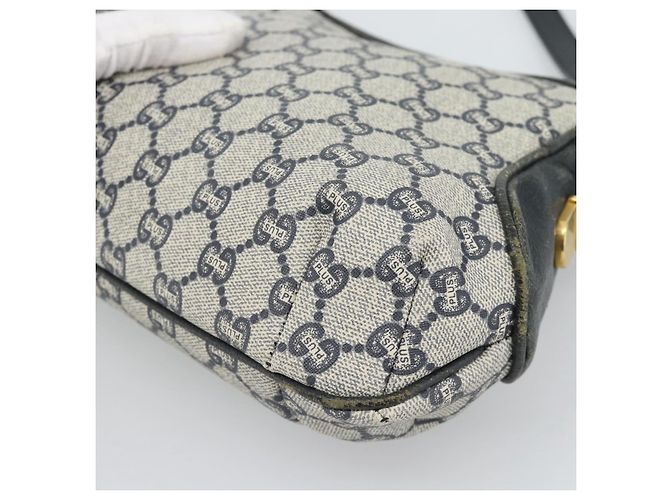 Borsa a tracolla GUCCI GG Supreme PVC Navy Gold Auth 193574 D'oro Blu navy - vista 15