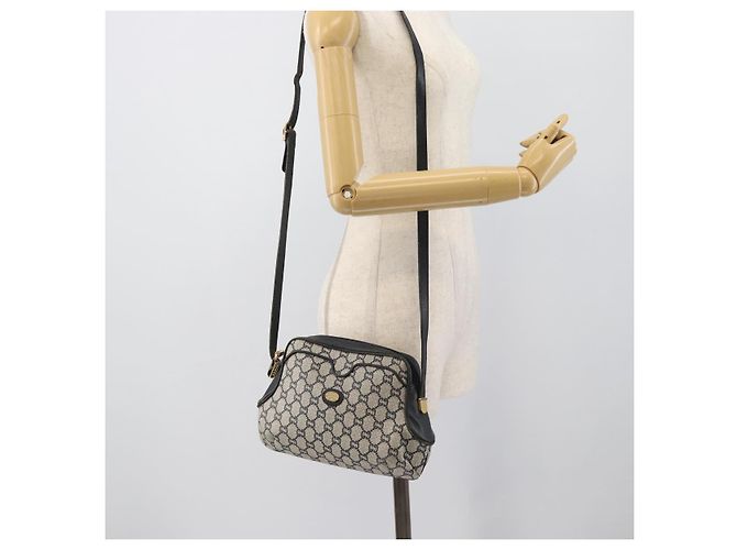 Borsa a tracolla GUCCI GG Supreme PVC Navy Gold Auth 193574 D'oro Blu navy - vista 21