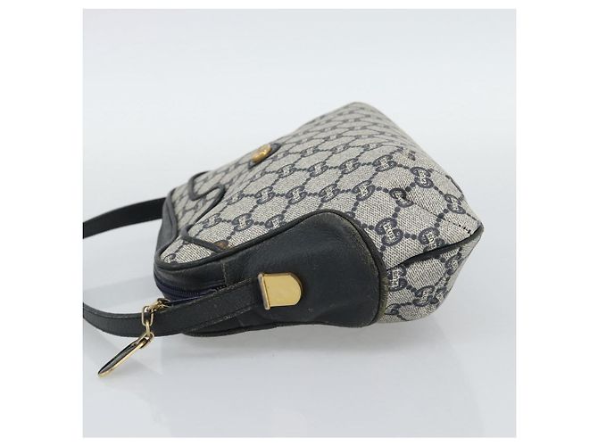 Borsa a tracolla GUCCI GG Supreme PVC Navy Gold Auth 193574 D'oro Blu navy - vista 3