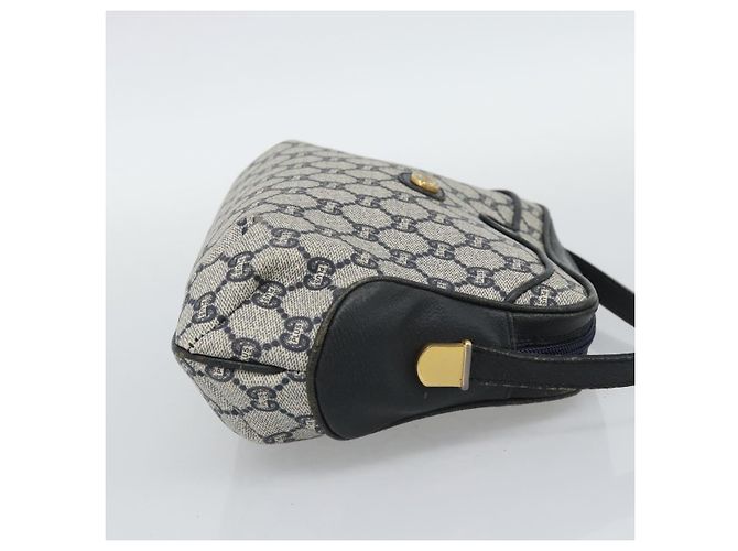 Borsa a tracolla GUCCI GG Supreme PVC Navy Gold Auth 193574 D'oro Blu navy - vista 4