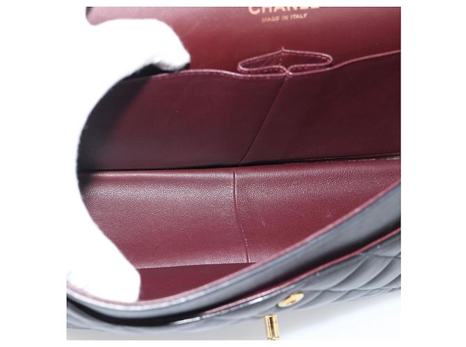 Borsa a tracolla CHANEL Matelasse 30 in pelle d'agnello con catena, oro e nero, CC Auth 194866SM D'oro - vista 11