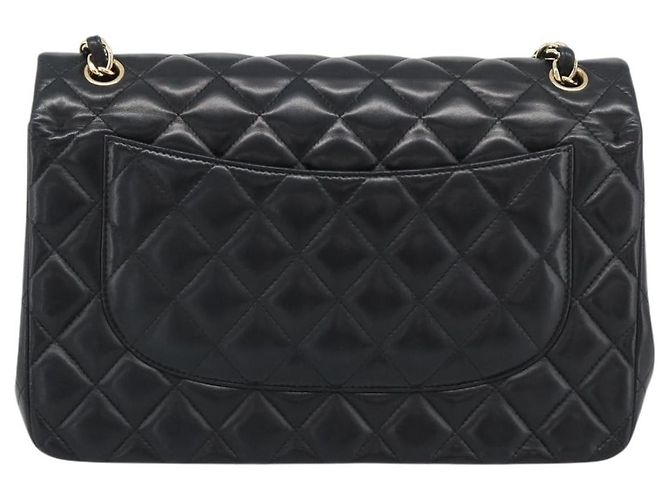 Borsa a tracolla CHANEL Matelasse 30 in pelle d'agnello con catena, oro e nero, CC Auth 194866SM D'oro - vista 2