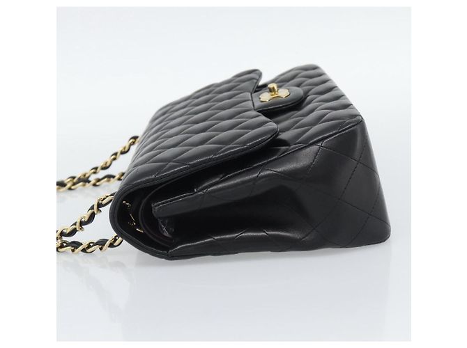 Borsa a tracolla CHANEL Matelasse 30 in pelle d'agnello con catena, oro e nero, CC Auth 194866SM D'oro - vista 3