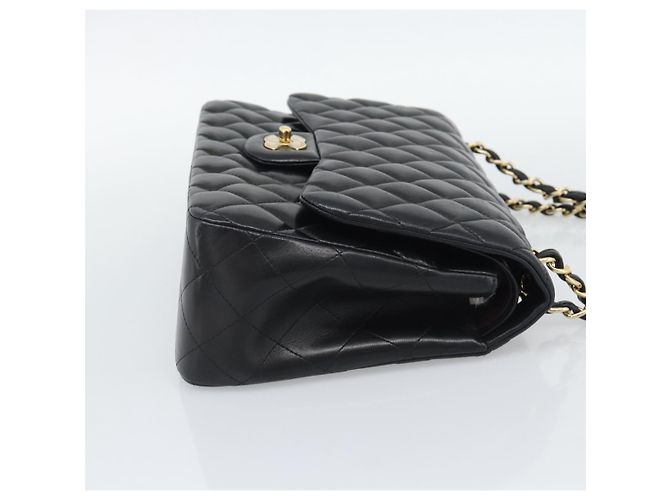Borsa a tracolla CHANEL Matelasse 30 in pelle d'agnello con catena, oro e nero, CC Auth 194866SM D'oro - vista 4